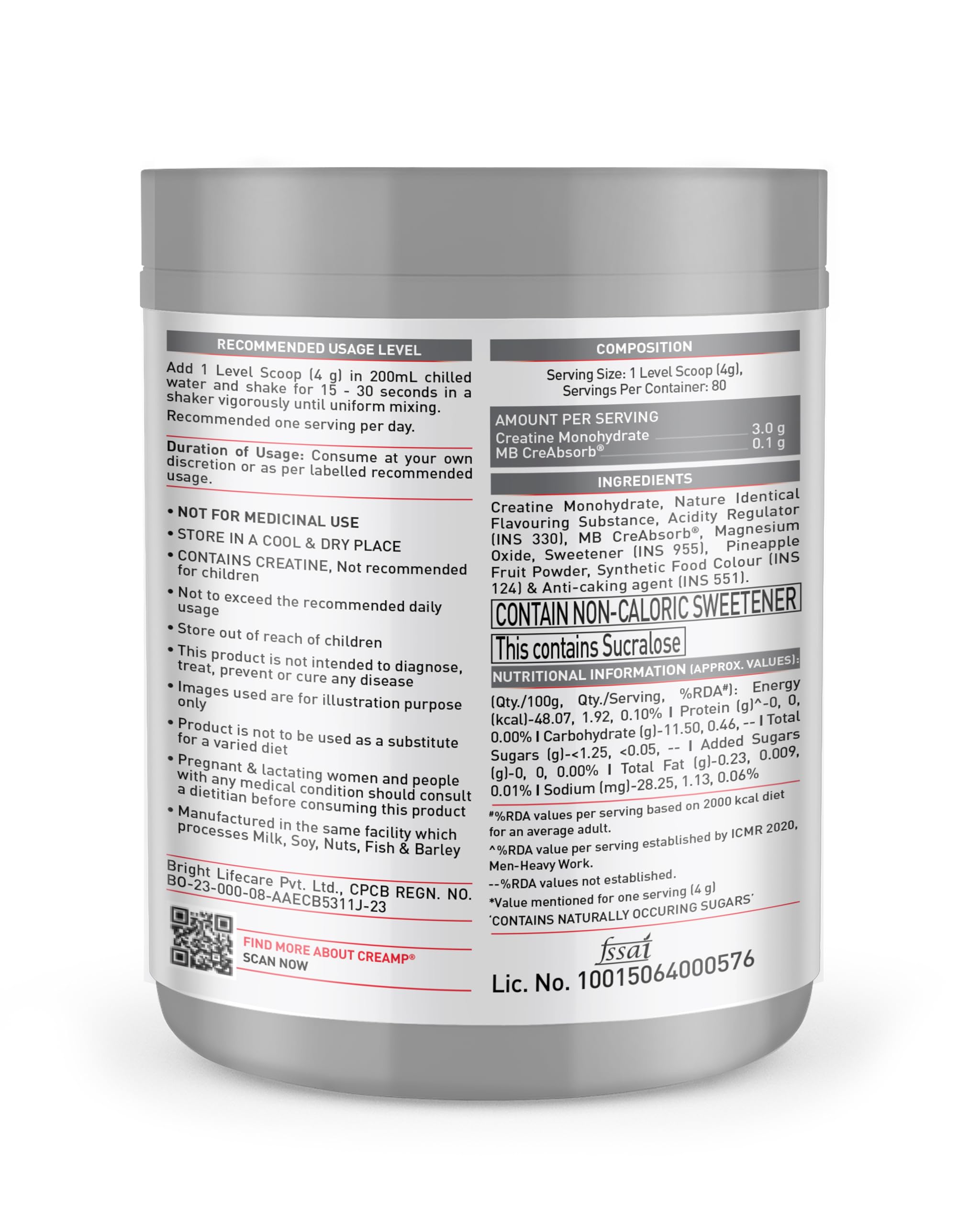 MuscleBlaze CreAMP Micronised Creatine Monohydrate Powder, 4g Per Serving, Adult Unisex Nutritional Supplement - in use (30)