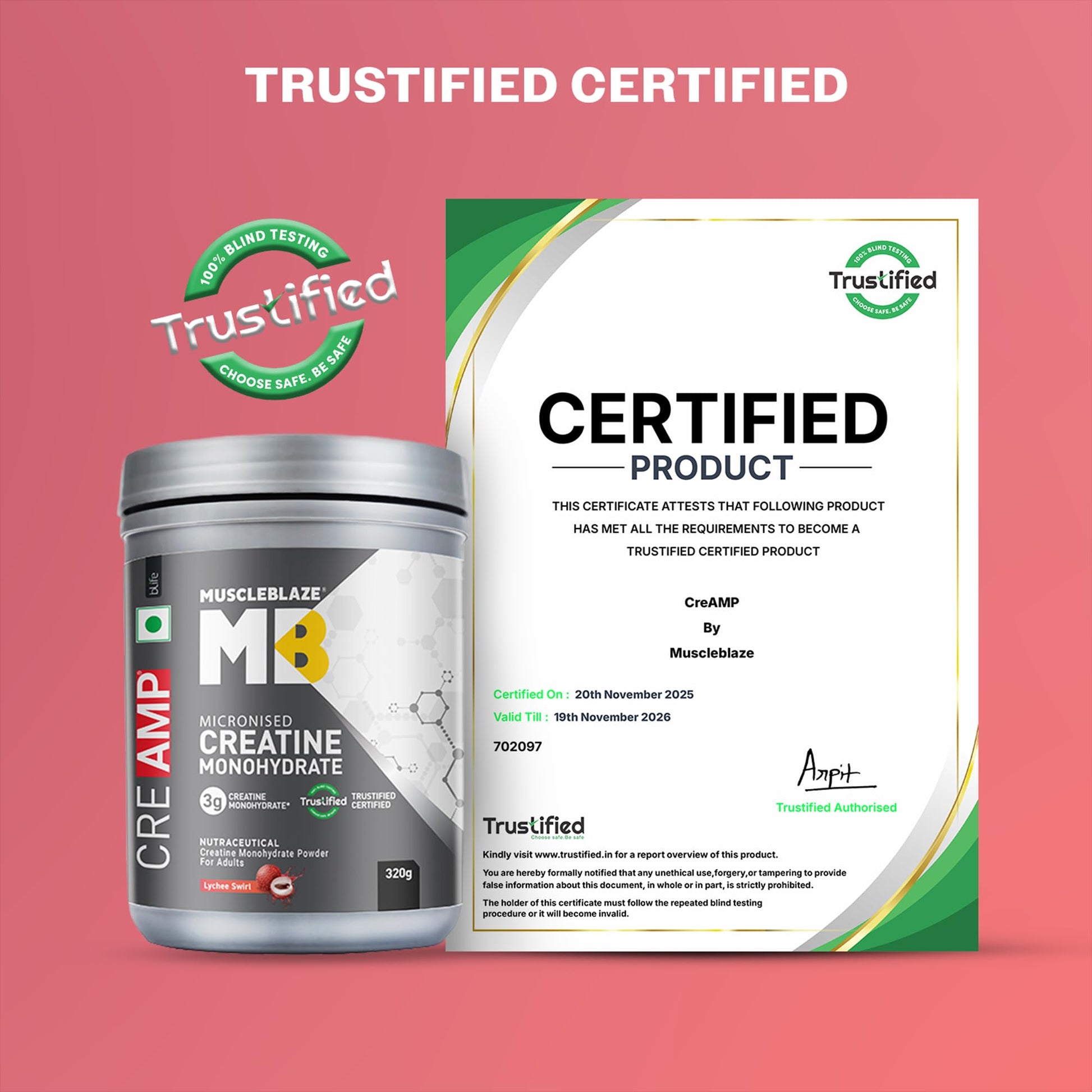 MuscleBlaze CreAMP Micronised Creatine Monohydrate Powder, 4g Per Serving, Adult Unisex Nutritional Supplement - ingredients