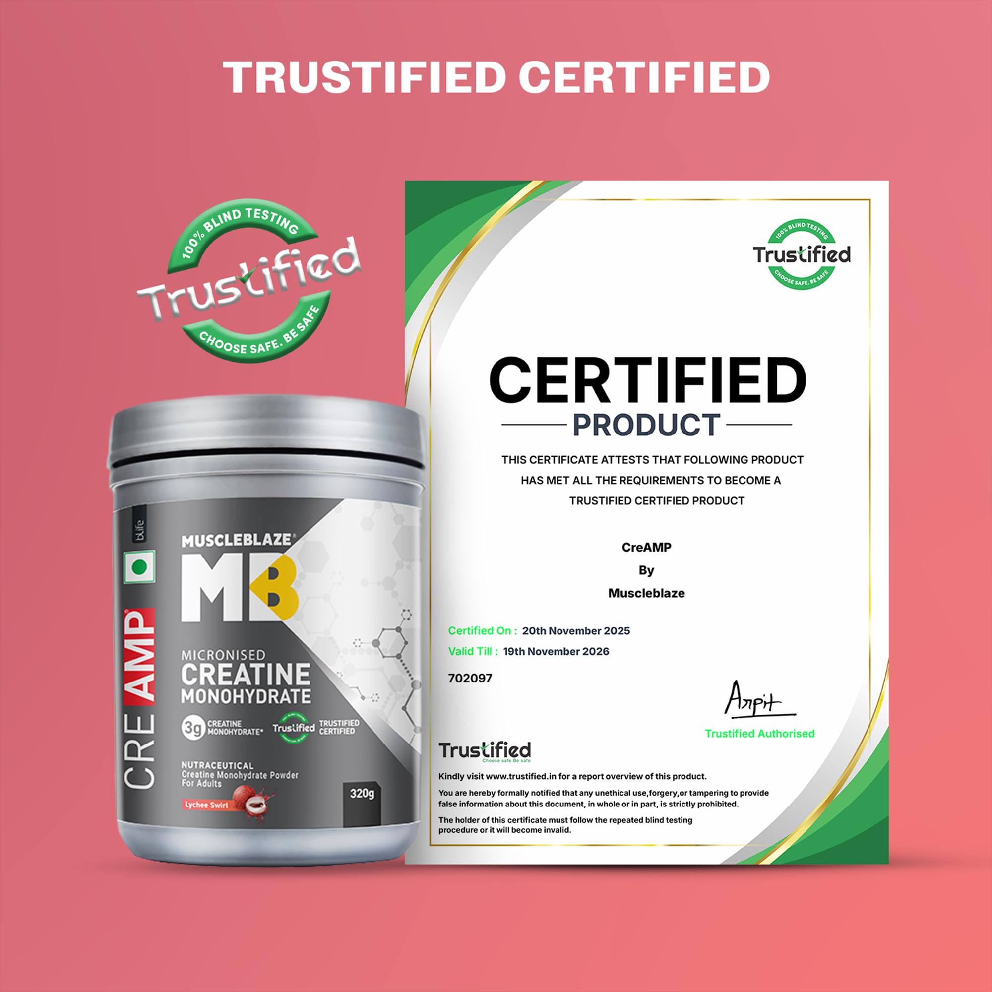 MuscleBlaze CreAMP Micronised Creatine Monohydrate Powder, 4g Per Serving, Adult Unisex Nutritional Supplement - ingredients