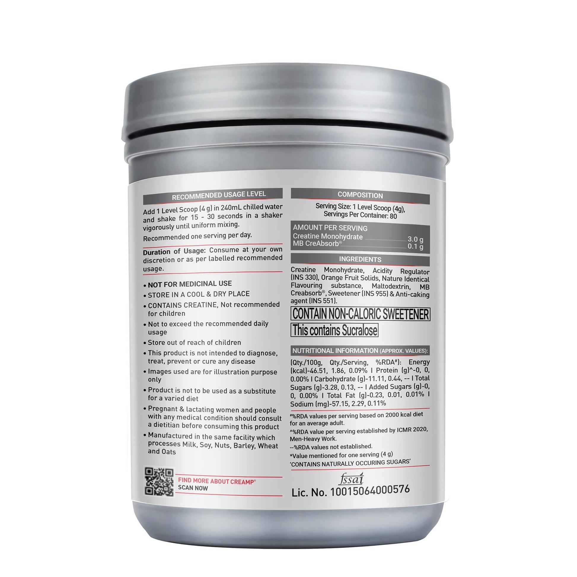 MuscleBlaze CreAMP Micronised Creatine Monohydrate Powder, 4g Per Serving, Adult Unisex Nutritional Supplement - close-up det