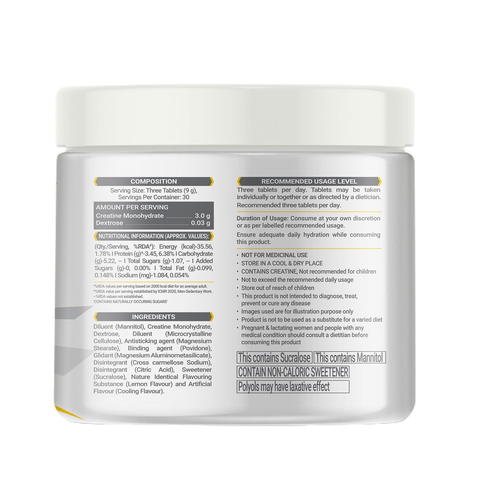MuscleBlaze Creatine Chews, Lime Flavour, 90 Tablets, Chewable Format, Individually Packed, Unisex Adult Nutritional Suppleme
