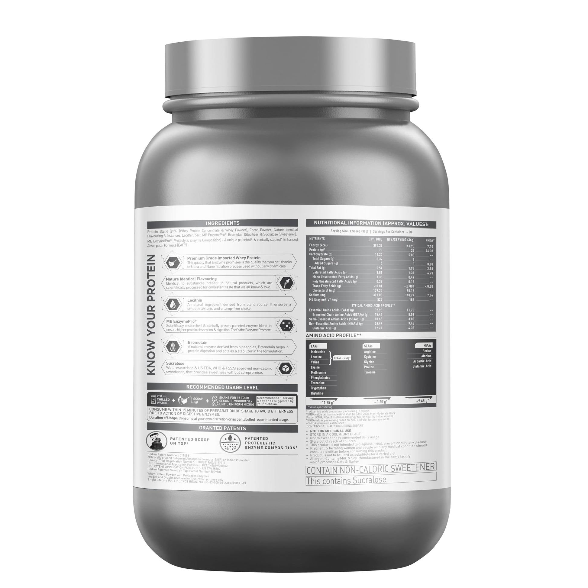 MuscleBlaze Cyclone Blender Shaker Bottle, Black, 700ml - packaging (10)