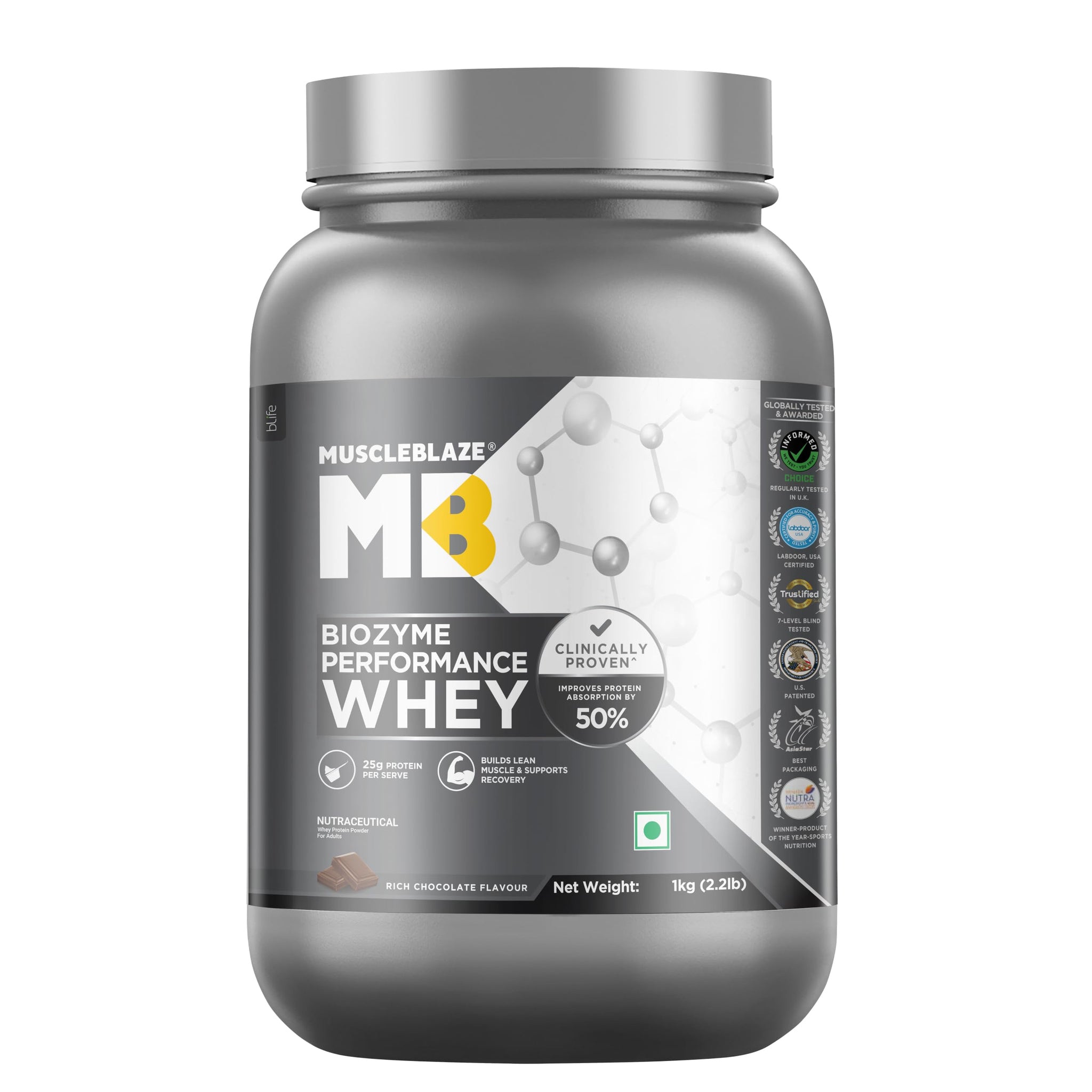 MuscleBlaze Cyclone Blender Shaker Bottle, Black, 700ml (28)