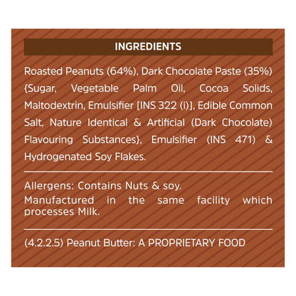 MuscleBlaze Fit Chocolate Peanut Butter, Crunchy, Dark Chocolate, 19g Protein, 10g Fiber, Nut Butter Spread - close-up detail