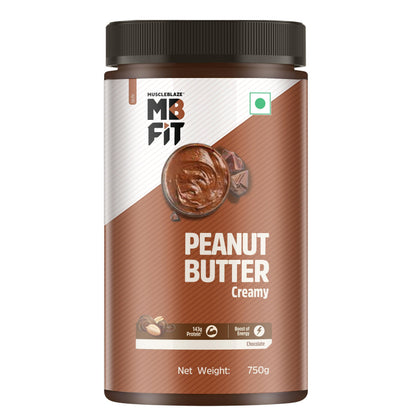 MuscleBlaze Fit Creamy Chocolate Peanut Butter, Roasted Peanut and Cocoa Spread (9)