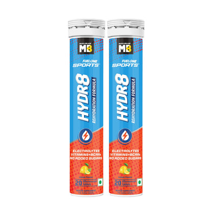 MuscleBlaze Fuel One Sports Hydr8 Electrolyte Supplement, 20 Effervescent Tablets, Unisex Adult (10)