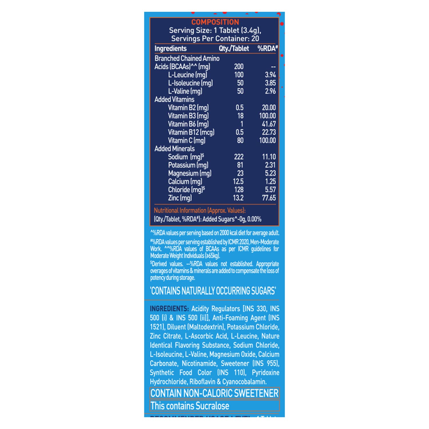 MuscleBlaze Fuel One Sports Hydr8 Electrolyte Supplement, 20 Effervescent Tablets, Unisex Adult - packaging (15)