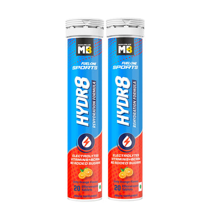 MuscleBlaze Fuel One Sports Hydr8 Electrolyte Supplement, 20 Effervescent Tablets, Unisex Adult (20)