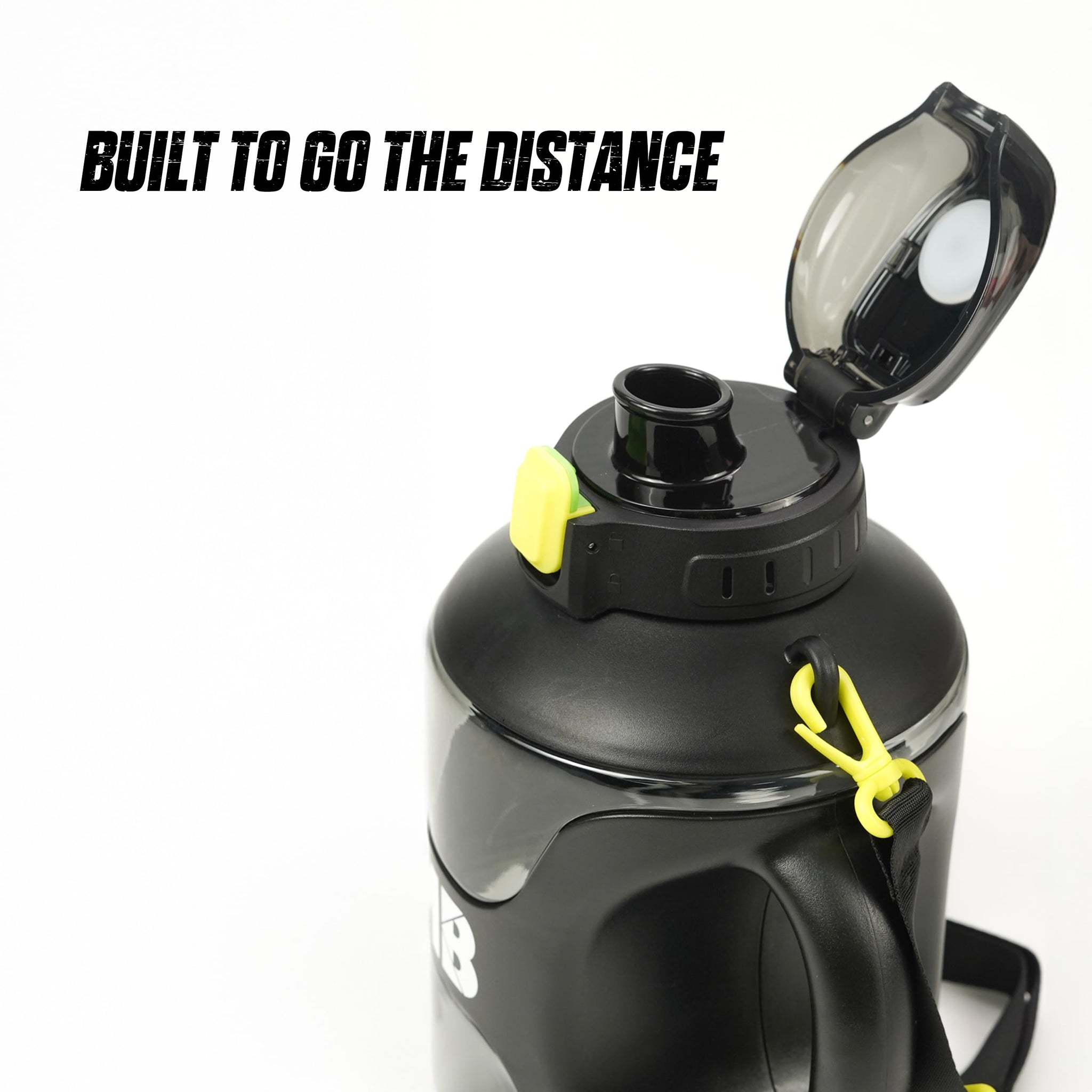 MuscleBlaze Gym Gallon Water Bottle, 2.2L, BPA-Free Plastic, Ergonomic Handle, Leakproof Lid, Unisex - front view