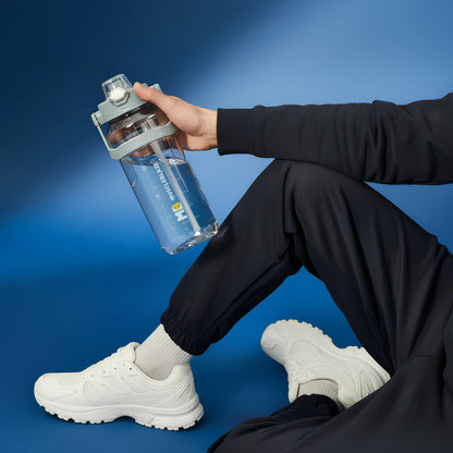 MuscleBlaze Gym Gallon Water Bottle, Grey, 2L, BPA-Free Plastic, Shaker Functionality - front view