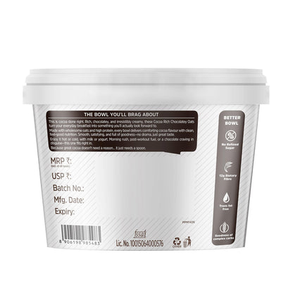 MuscleBlaze High Protein Oats with Whey Protein Concentrate, Cocoa Rich Chocolate Flavor, 50g Single Pack - in use