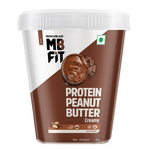MuscleBlaze High Protein Peanut Butter Dark Chocolate Creamy Spread, Pack of 1