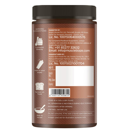 MuscleBlaze High Protein Peanut Butter Dark Chocolate Creamy Spread, Pack of 1 - in use (15)