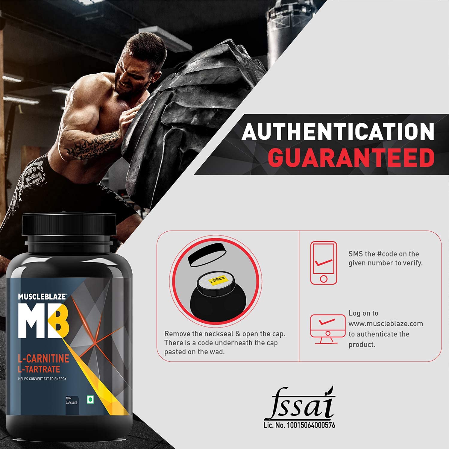 MuscleBlaze L-Carnitine L-Tartrate Carnitine Supplement, 500mg Unflavoured Adult Capsules - ingredients panel (13)