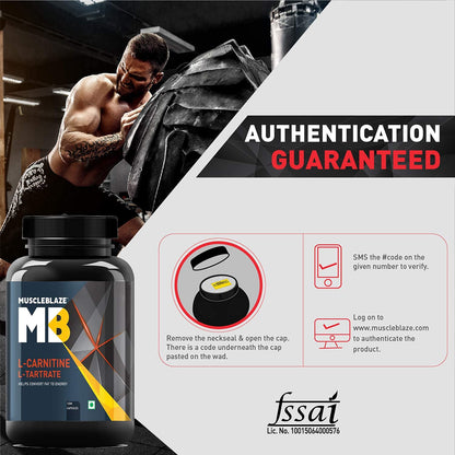 MuscleBlaze L-Carnitine L-Tartrate Carnitine Supplement, 500mg Unflavoured Adult Capsules - ingredients panel (13)