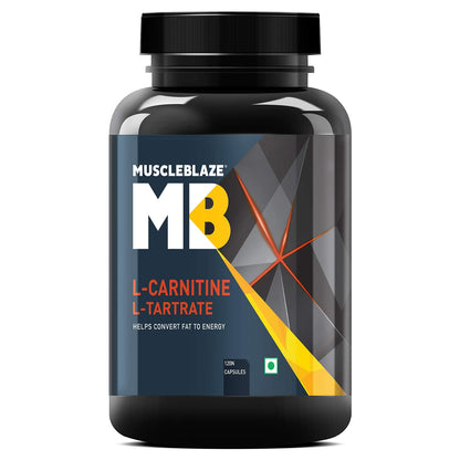 MuscleBlaze L-Carnitine L-Tartrate Carnitine Supplement, 500mg Unflavoured Adult Capsules (9)