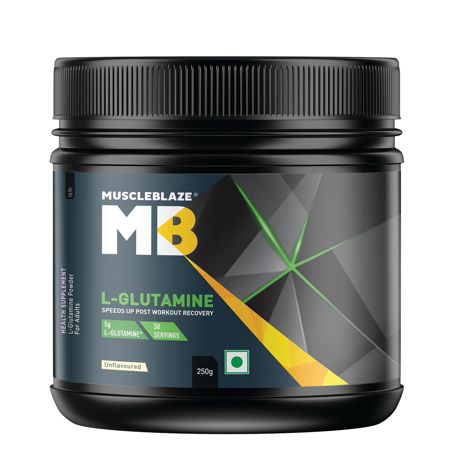 MuscleBlaze L-Glutamine Powder, 250g, 41 Servings, Pack of 1, Unisex Adult Nutritional Supplement (10)