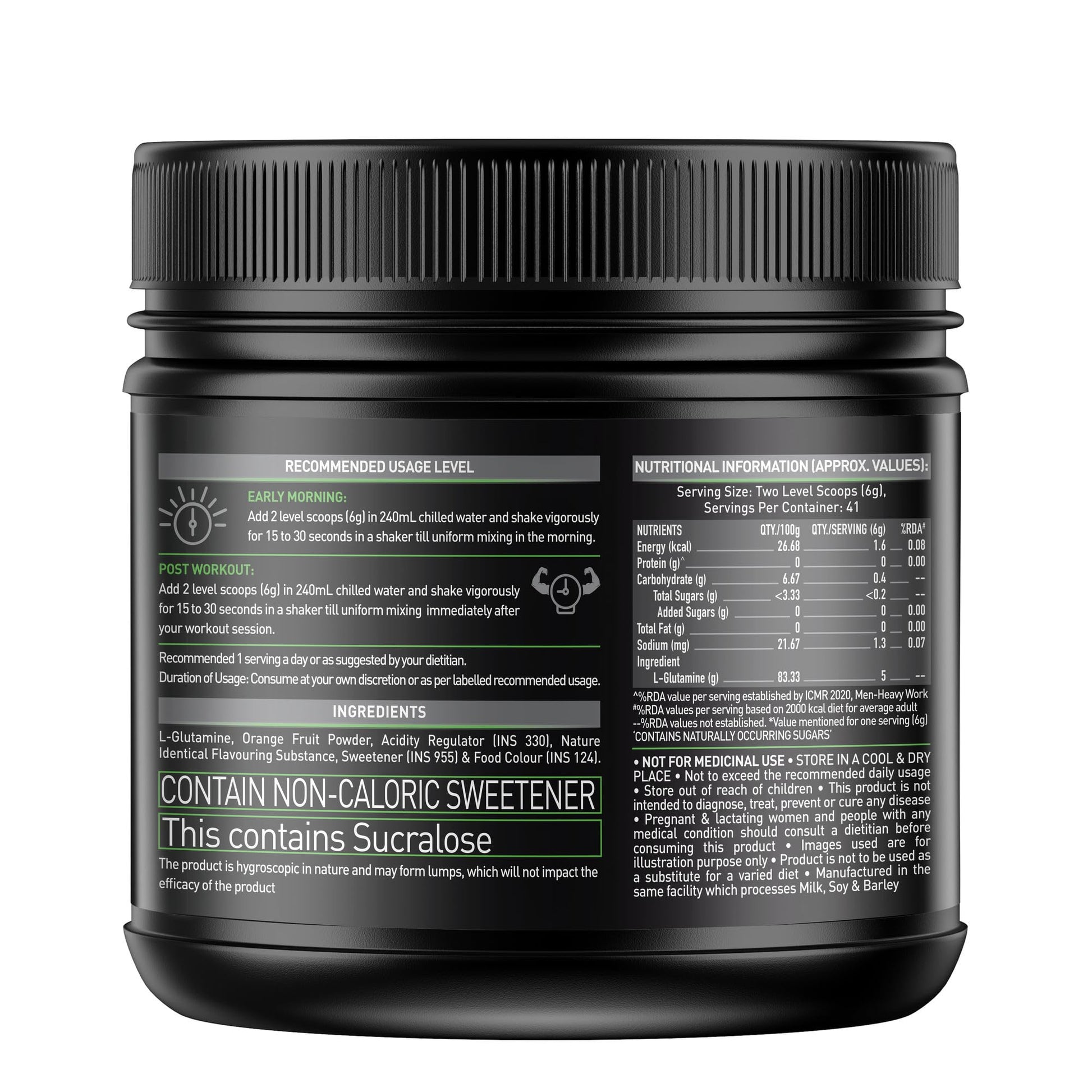 MuscleBlaze L-Glutamine Powder, 250g, 41 Servings, Pack of 1, Unisex Adult Nutritional Supplement - in use