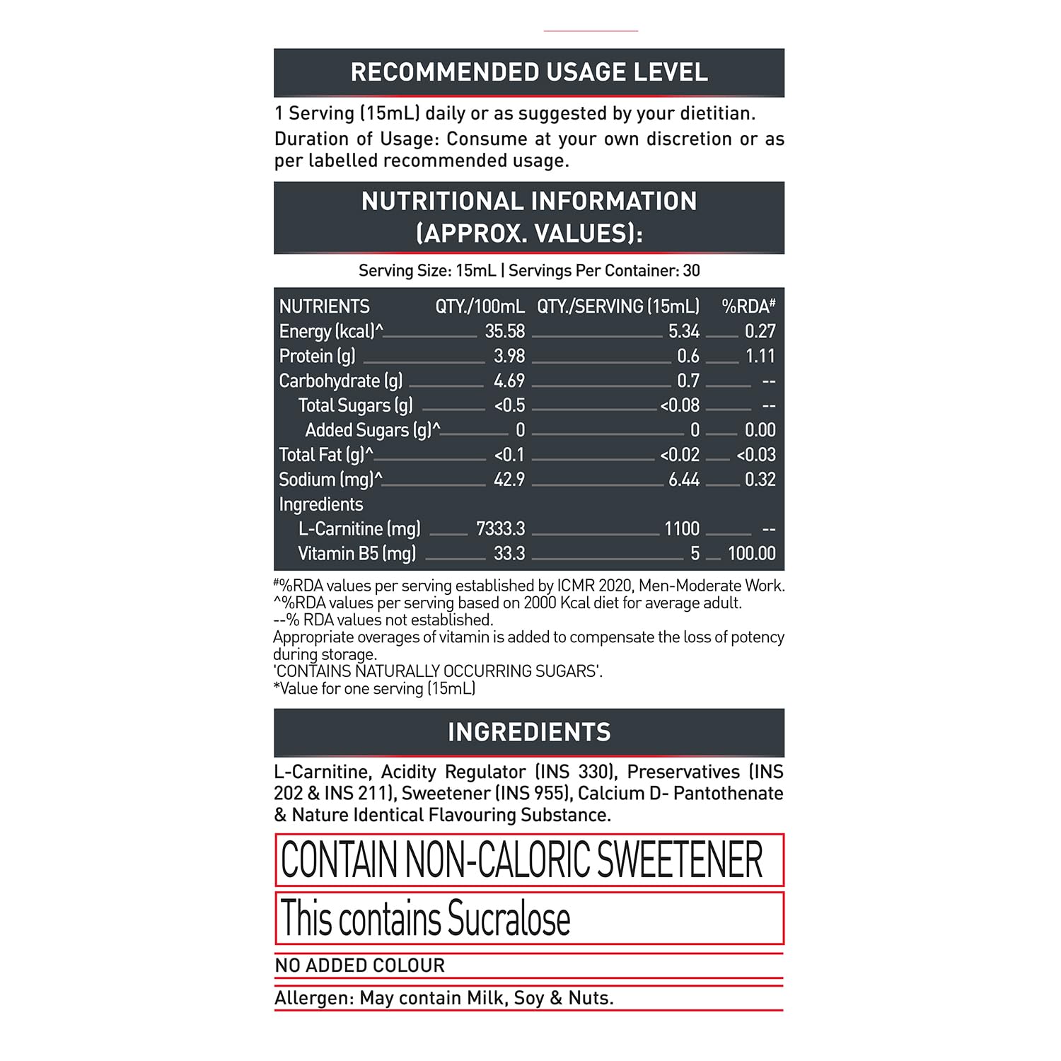 MuscleBlaze Liquid L-Carnitine 1100mg, Tangy Orange, 450ml, 30 Servings - close-up detail