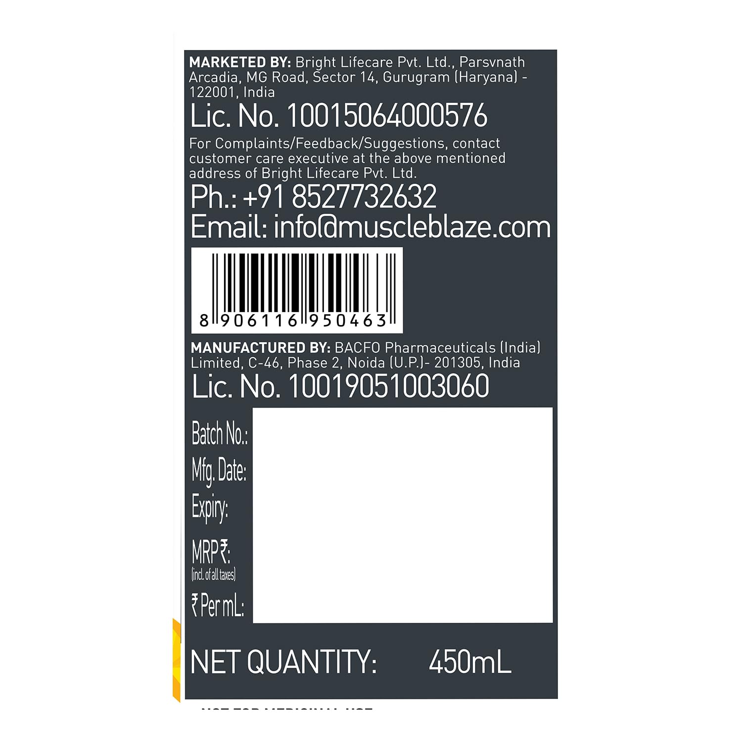 MuscleBlaze Liquid L-Carnitine 1100mg, Tangy Orange, 450ml, 30 Servings - in use