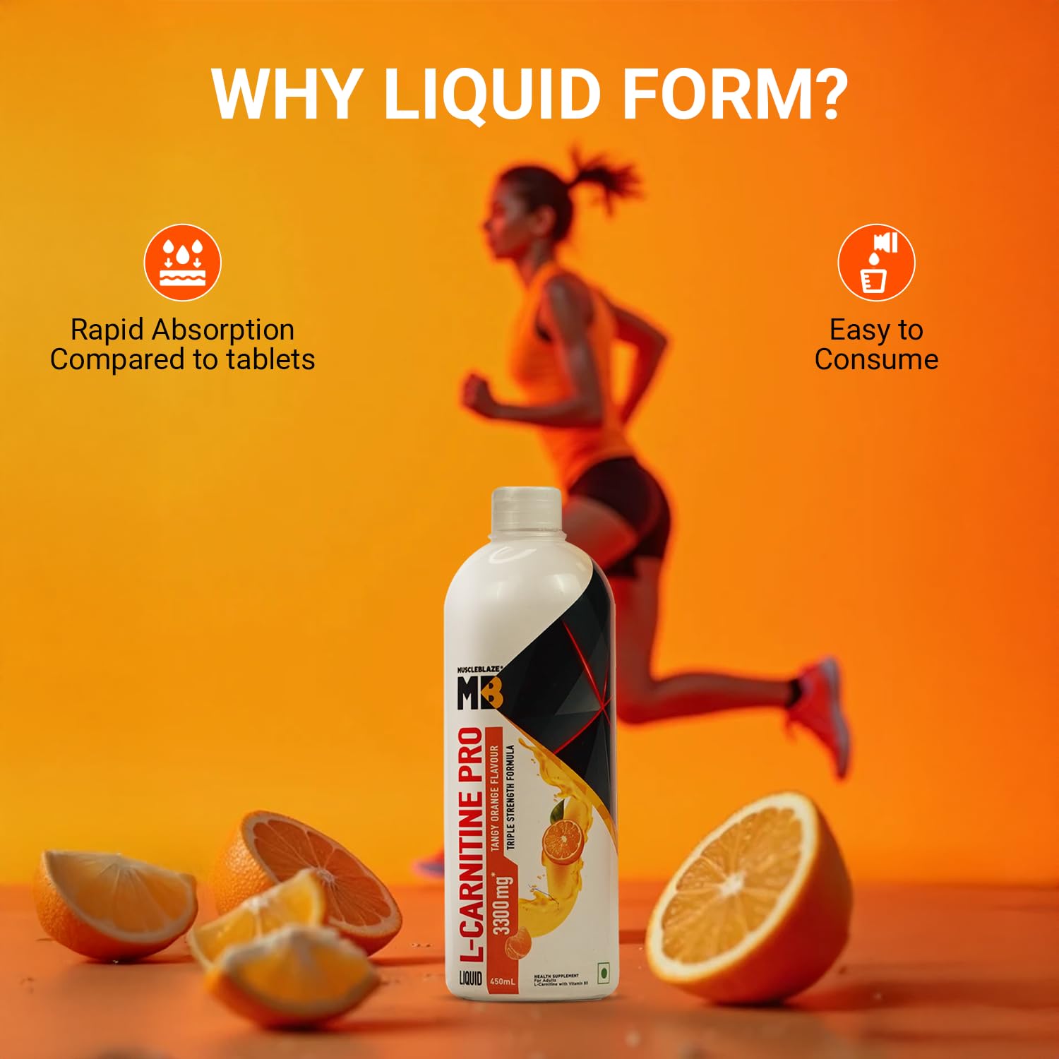 MuscleBlaze Liquid L-Carnitine PRO Nutritional Supplement, 3300mg, 450ml - label detail (12)