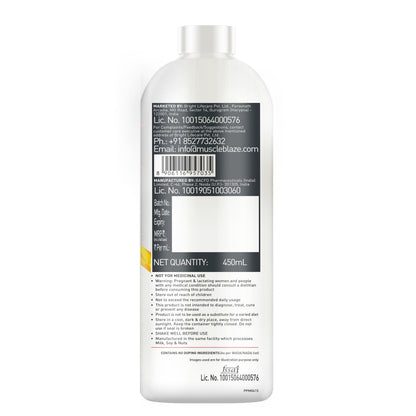 MuscleBlaze Liquid L-Carnitine PRO Nutritional Supplement, 3300mg, 450ml - close-up detail (14)