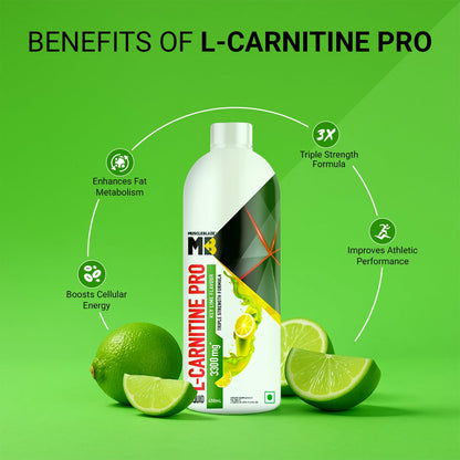 MuscleBlaze Liquid L-Carnitine PRO Nutritional Supplement, 3300mg, 450ml - back view