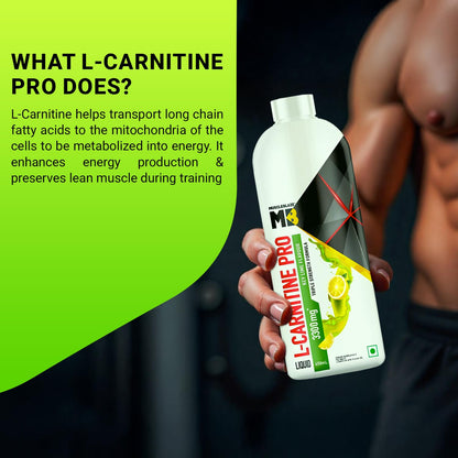 MuscleBlaze Liquid L-Carnitine PRO Nutritional Supplement, 3300mg, 450ml - packaging