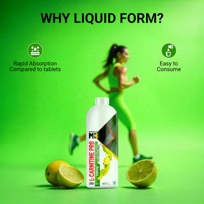 MuscleBlaze Liquid L-Carnitine PRO Nutritional Supplement, 3300mg, 450ml - label detail