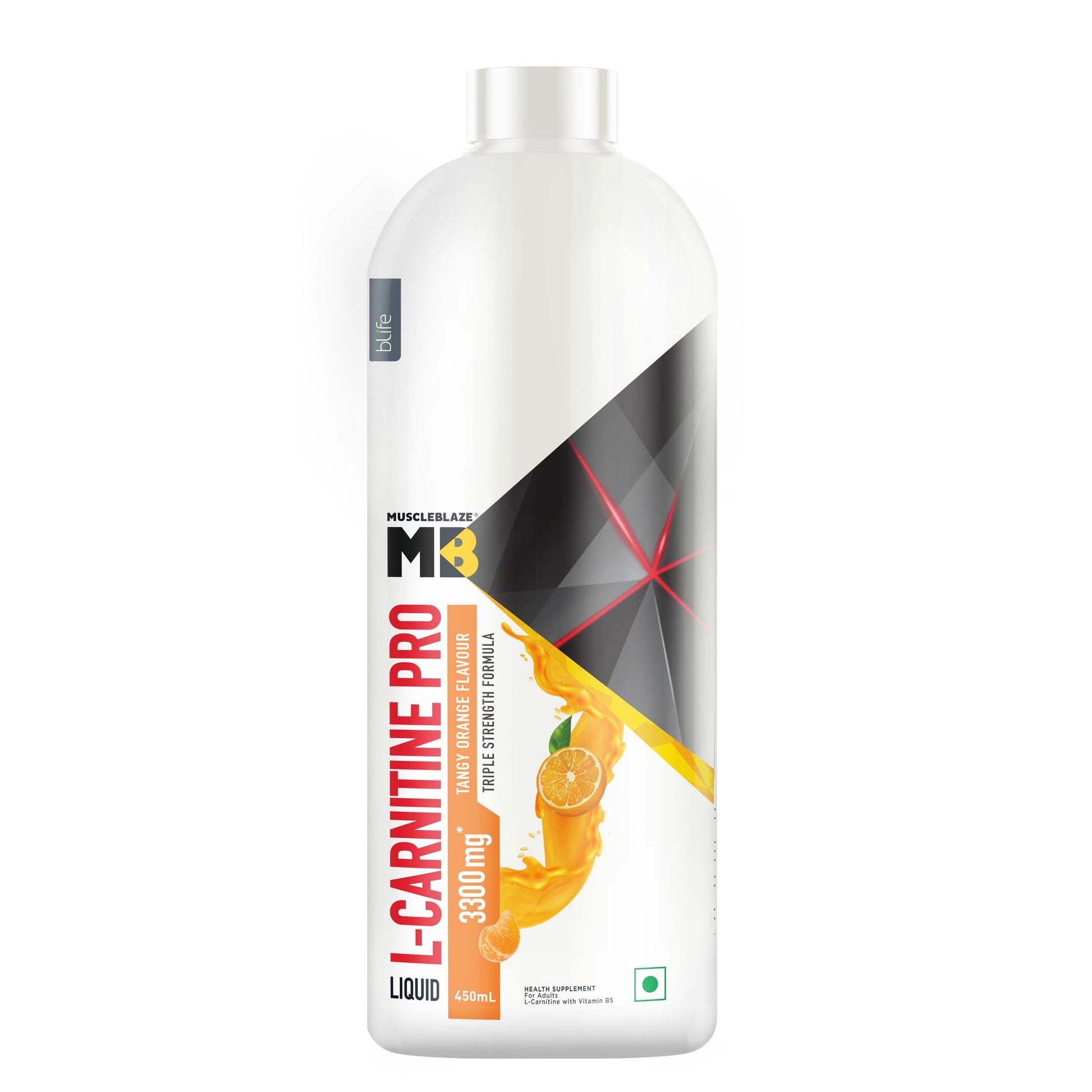 MuscleBlaze Liquid L-Carnitine PRO Nutritional Supplement, 3300mg, 450ml (9)