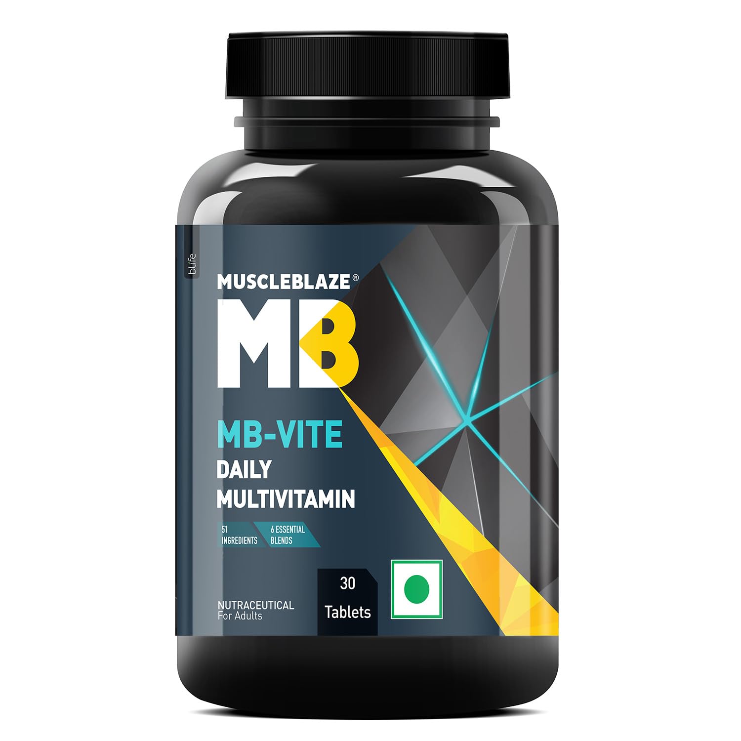 MuscleBlaze MB-Vite Daily Multivitamin, 30 Tablets, 51 Ingredients & 6 Blends, FSSAI & HACCP Certified
