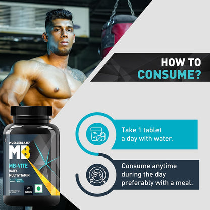 MuscleBlaze MB-Vite Daily Multivitamin, 30 Tablets, 51 Ingredients & 6 Blends, FSSAI & HACCP Certified - ingredients panel