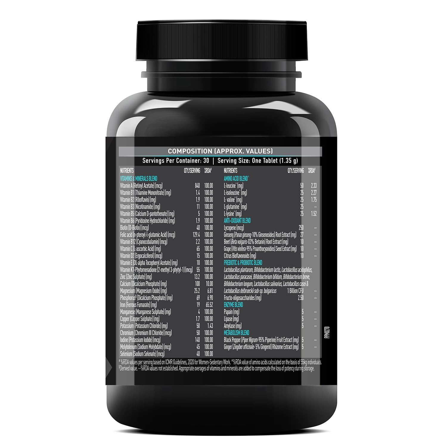 MuscleBlaze MB-Vite Daily Multivitamin, 30 Tablets, 51 Ingredients & 6 Blends, FSSAI & HACCP Certified - in use