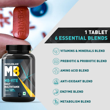 MuscleBlaze MB-Vite Daily Multivitamin, 51 Ingredients, Multivitamin Tablets for Adults - back view (33)