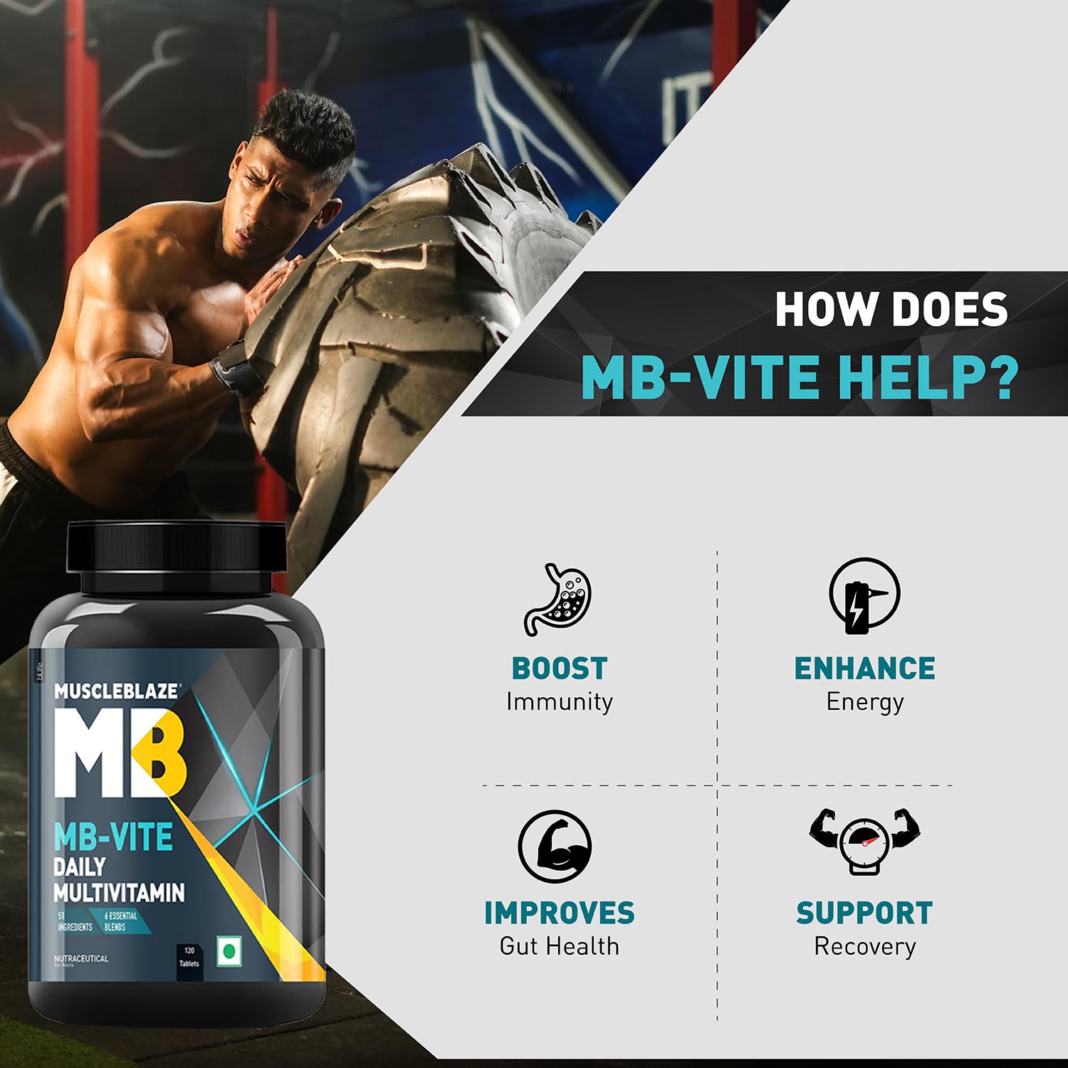 MuscleBlaze MB-Vite Daily Multivitamin, 51 Ingredients, Multivitamin Tablets for Adults - packaging (34)