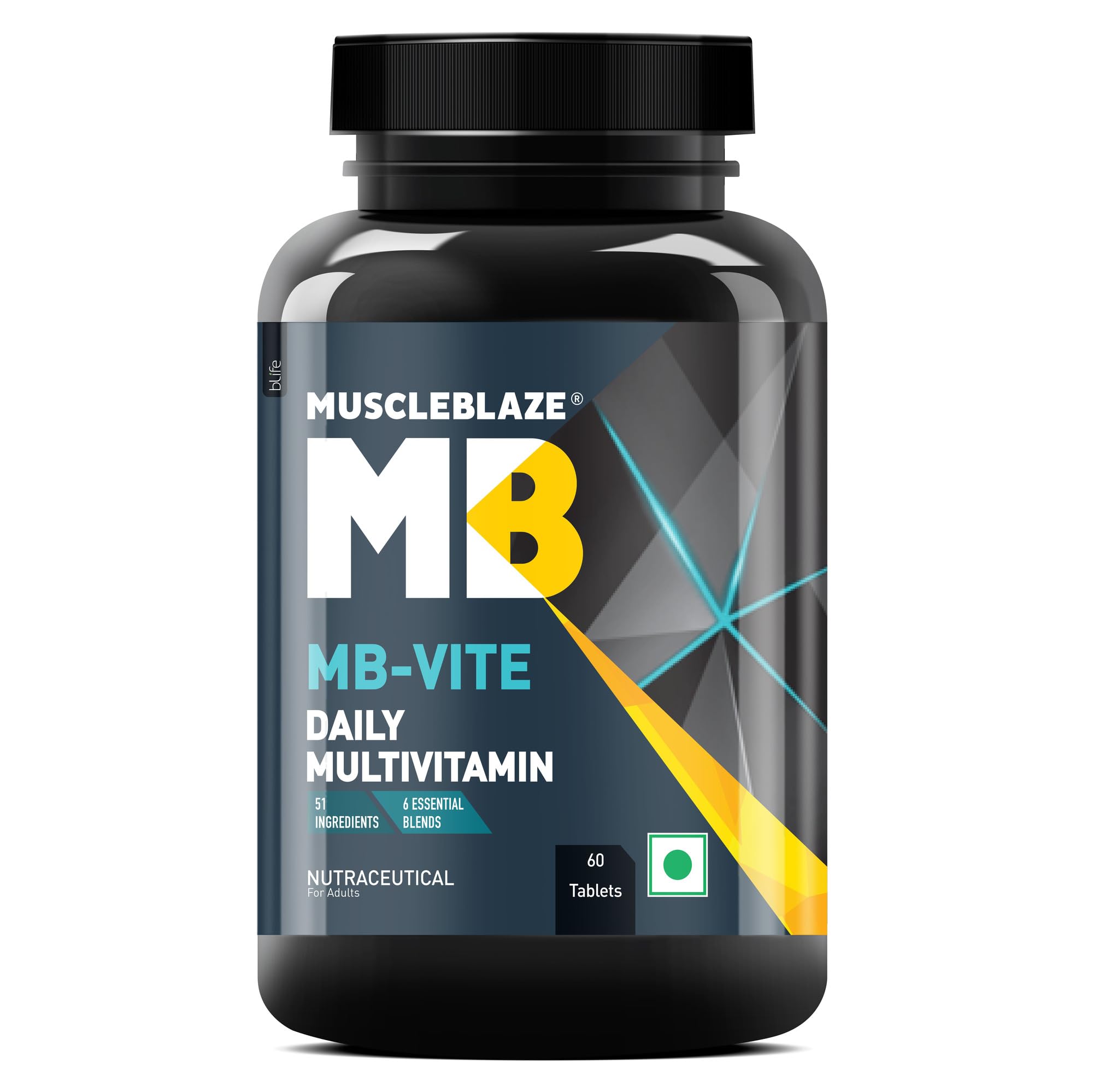 MuscleBlaze MB-Vite Daily Multivitamin, 60 Tablets | 51 Ingredients, 6 Blends | Adult Supplement