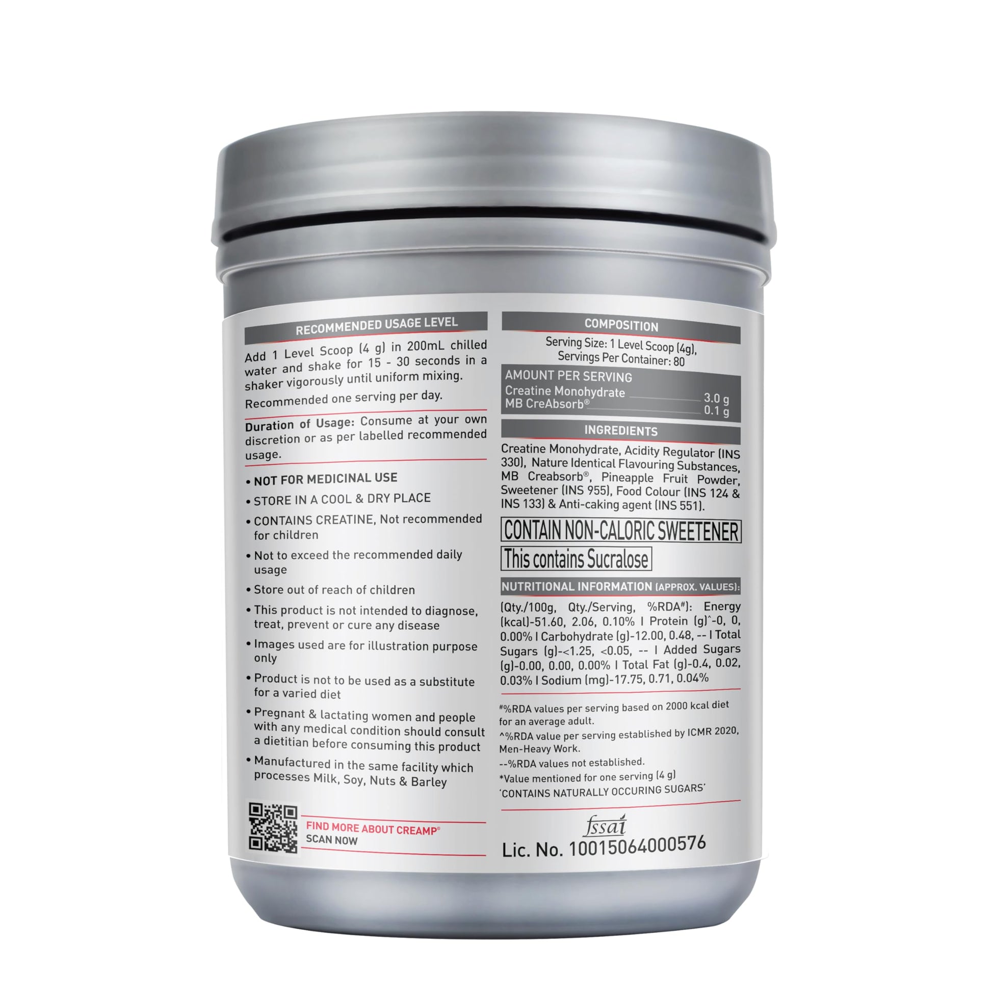 MuscleBlaze Micronised Creatine Monohydrate CreAMP Powder, 320g, Unisex Adult Supplement - in use