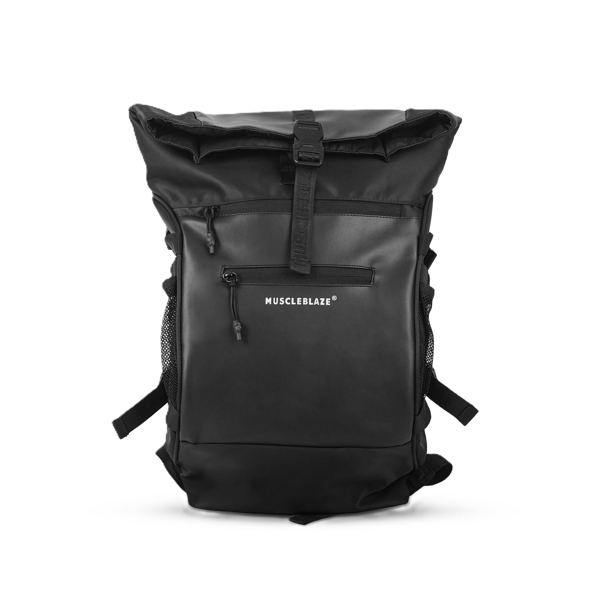 MuscleBlaze Pro Gym Backpack, 30L, Black, Water-Resistant Sports Duffle, Multiple Compartments, Unisex Adult