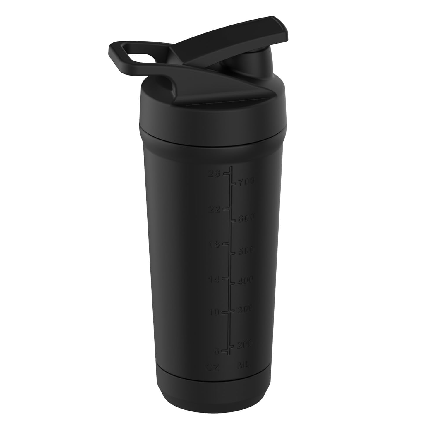 MuscleBlaze Stainless Steel Gym Shaker Pro Bottle, 700ml, Built-in Steel Whisk, Leakproof Closure - back view (10)