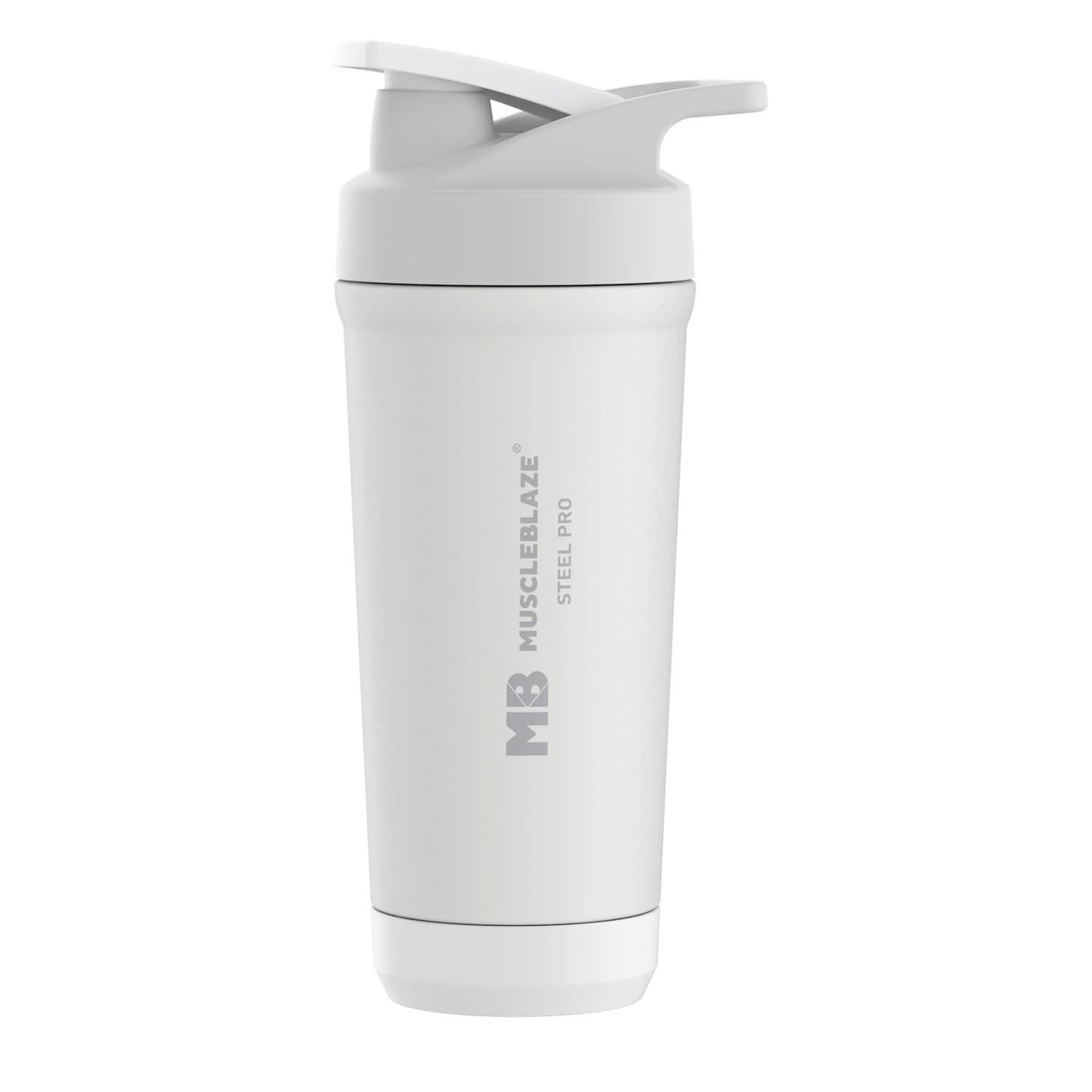 MuscleBlaze Stainless Steel Gym Shaker Pro Bottle, 700ml, Built-in Steel Whisk, Leakproof Closure (15)