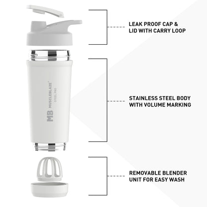 MuscleBlaze Stainless Steel Gym Shaker Pro Bottle, 700ml, Built-in Steel Whisk, Leakproof Closure - ingredients panel (20)