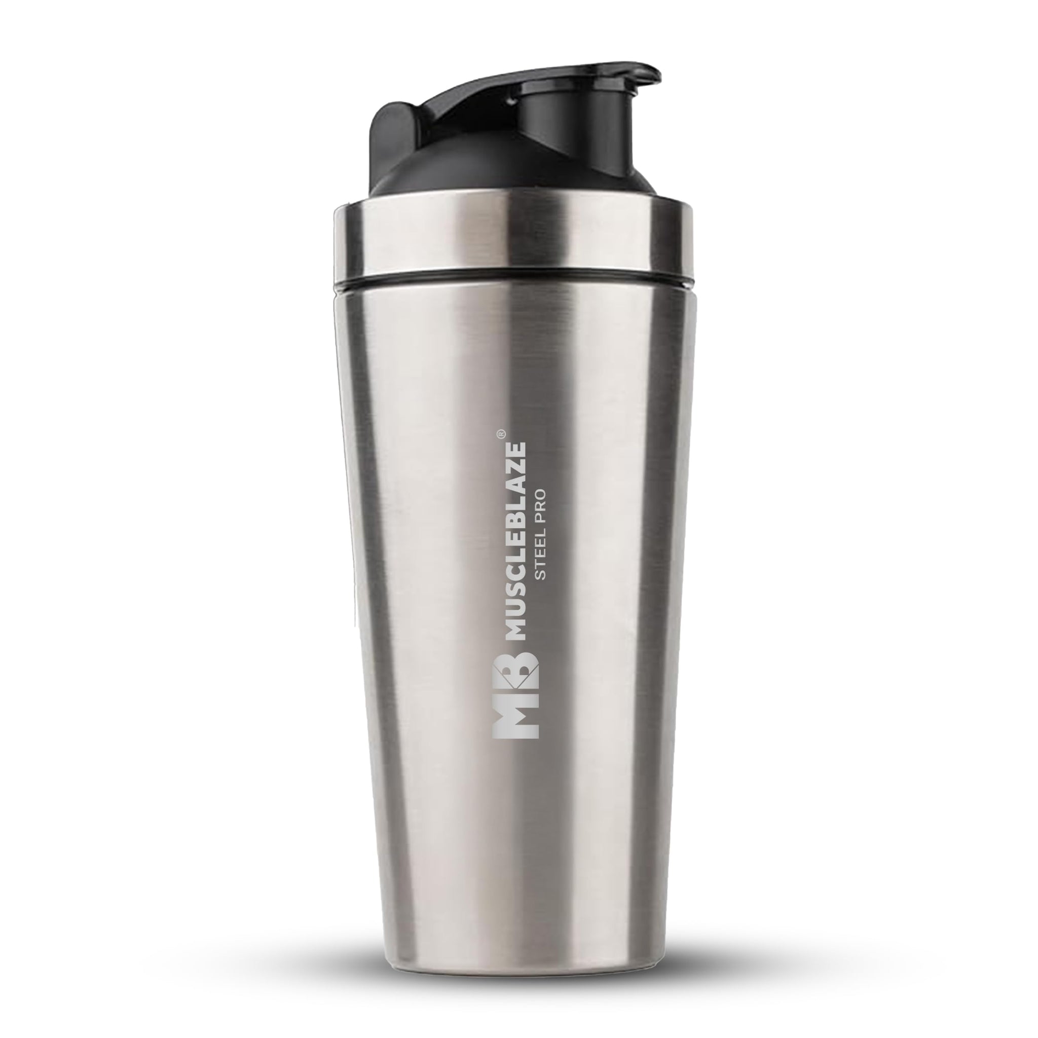 MuscleBlaze Stainless Steel Supplements Shaker Bottle, 700ml with Whisk Ball - in use (17)