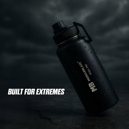 MuscleBlaze Stainless Steel Vacuum Insulated Water Bottle Thermos, 1L, Wide Mouth, Leak-Proof Lid - packaging