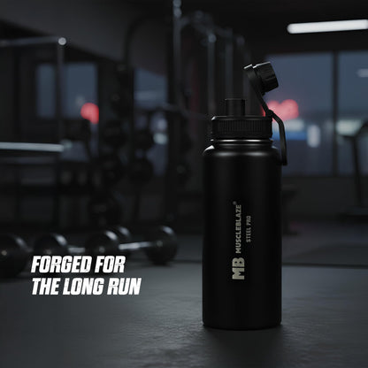 MuscleBlaze Stainless Steel Vacuum Insulated Water Bottle Thermos, 1L, Wide Mouth, Leak-Proof Lid - ingredients panel