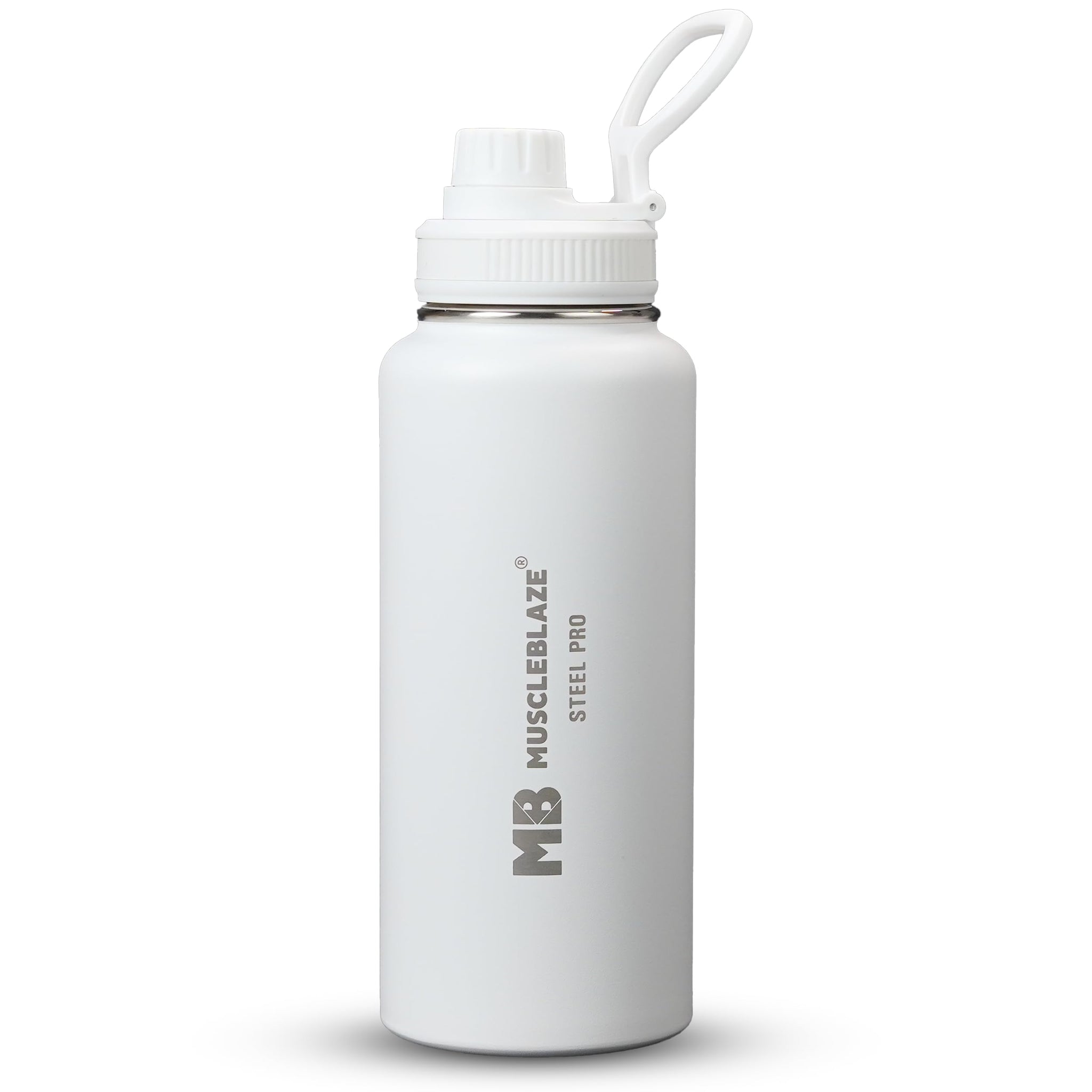 MuscleBlaze Stainless Steel Vacuum Insulated Water Bottle Thermos, 1L, Wide Mouth, Leak-Proof Lid (9)