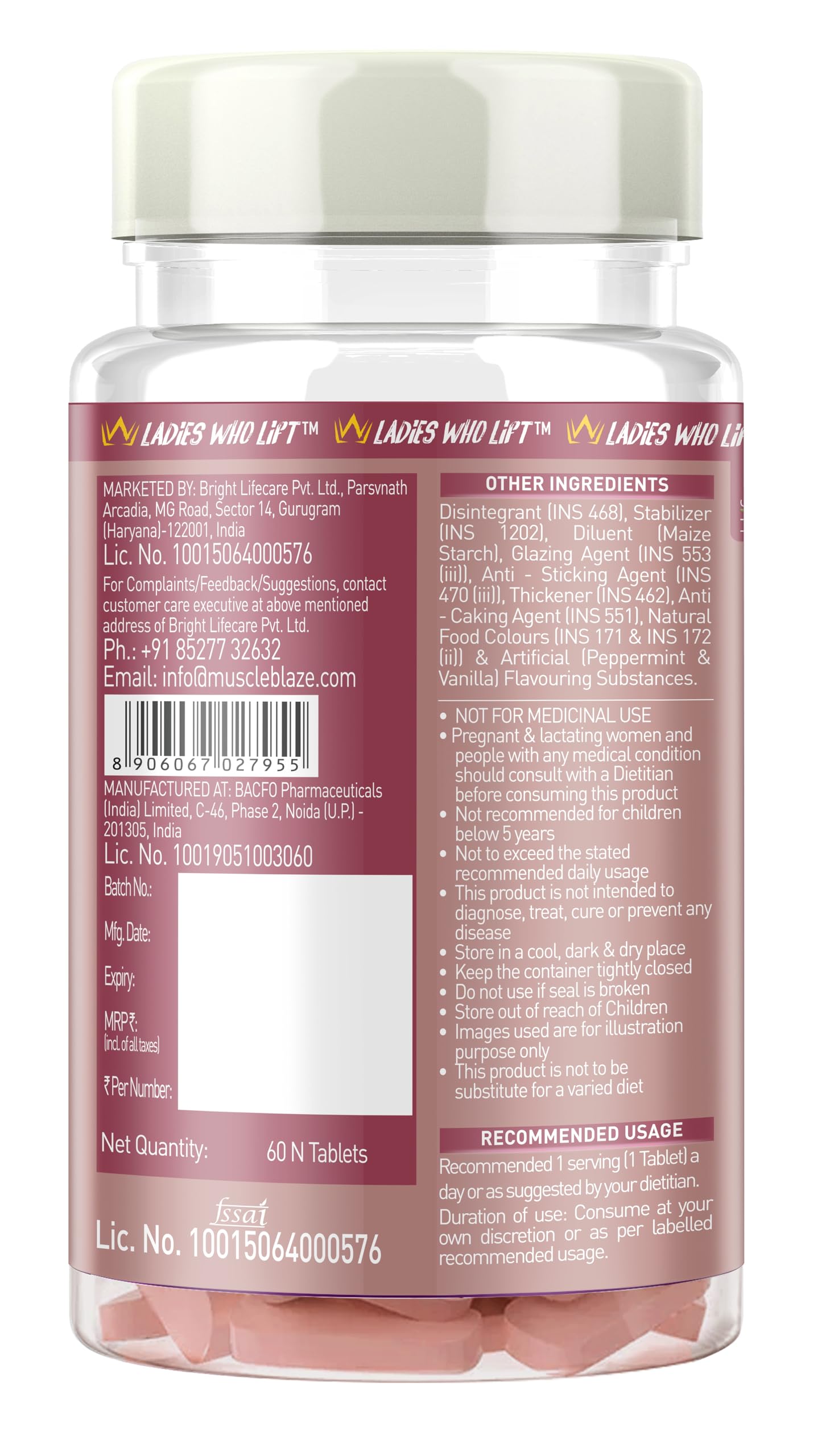 MuscleBlaze StrongHer Women Multivitamin, 60 Tablets - in use