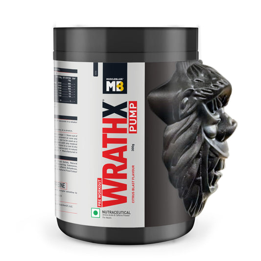 MuscleBlaze WrathX PUMP Pre-Workout Powder with Citrulline & Nitrosigine, Unisex Supplement