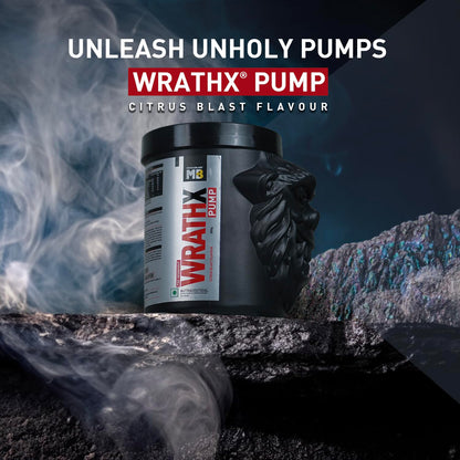 MuscleBlaze WrathX PUMP Pre-Workout Powder with Citrulline & Nitrosigine, Unisex Supplement - front view
