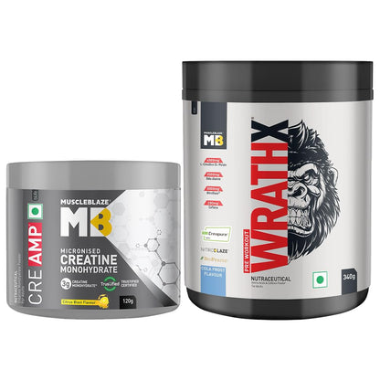 MuscleBlaze WrathX PUMP Pre-Workout Powder with Citrulline & Nitrosigine, Unisex Supplement (25)