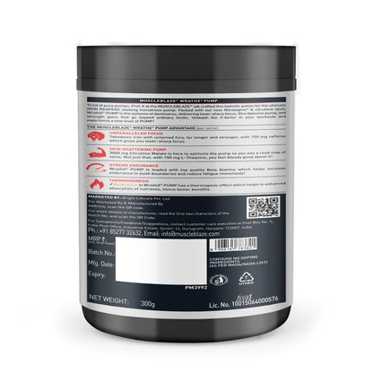 MuscleBlaze WrathX PUMP Pre-Workout Powder with Citrulline & Nitrosigine, Unisex Supplement - close-up detail